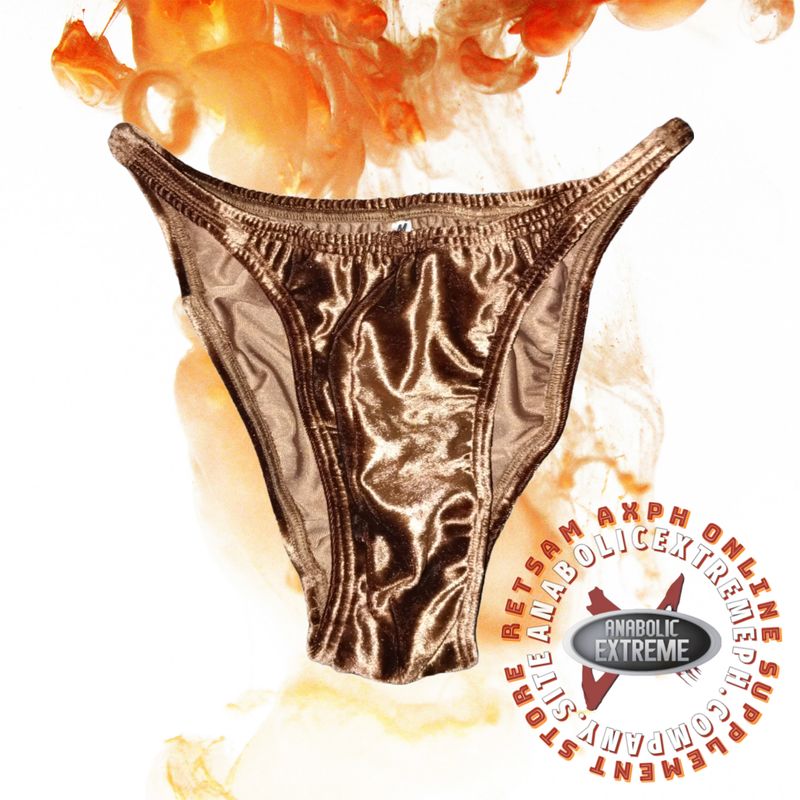 SHINY VELVET COPPER BODYBUILDING POSING TRUNKS