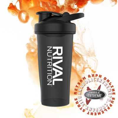 RIVAL NUTRITION BLACK SHAKER WITH HANDLE