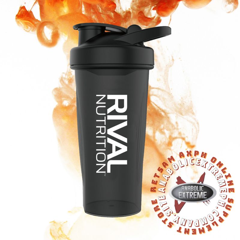 RIVAL NUTRITION BLACK SHAKER WITH HANDLE