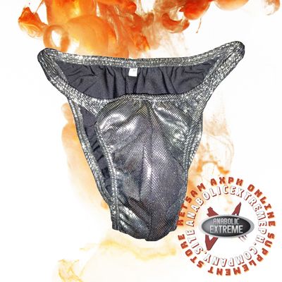 METALLIC SILVER BODYBUILDING POSING TRUNKS