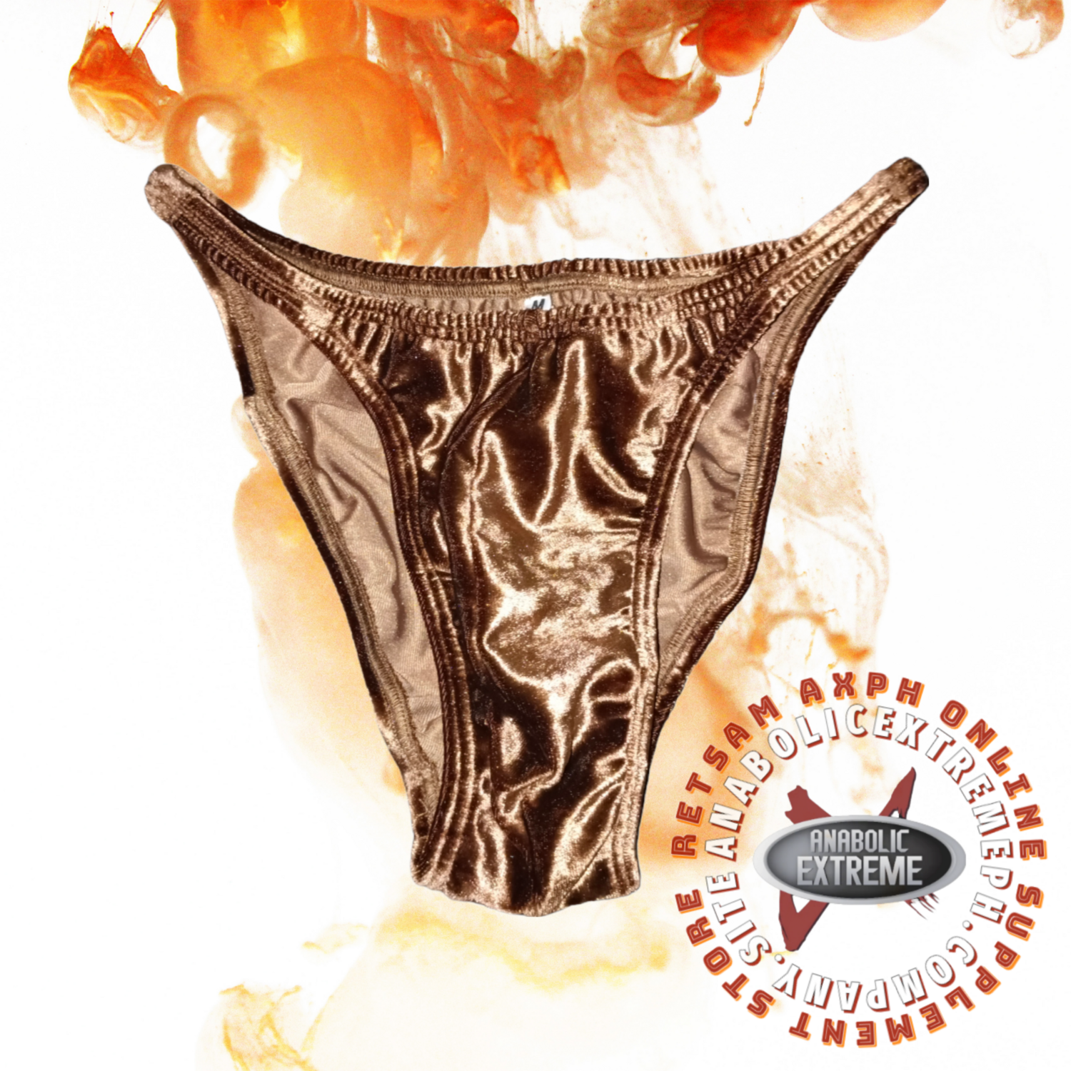 SHINY VELVET COPPER BODYBUILDING POSING TRUNKS