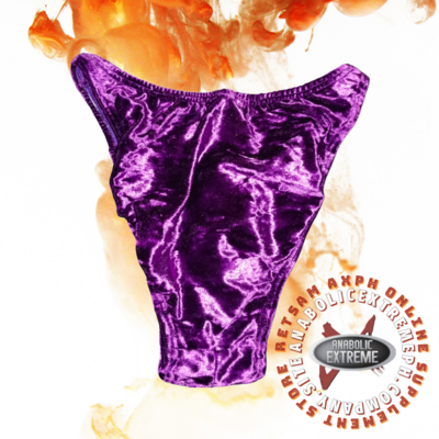 SHINY VELVET PURPLE BODYBUILDING POSING TRUNKS