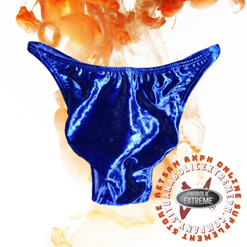 SHINY VELVET COBALT BODYBUILDING POSING TRUNKS