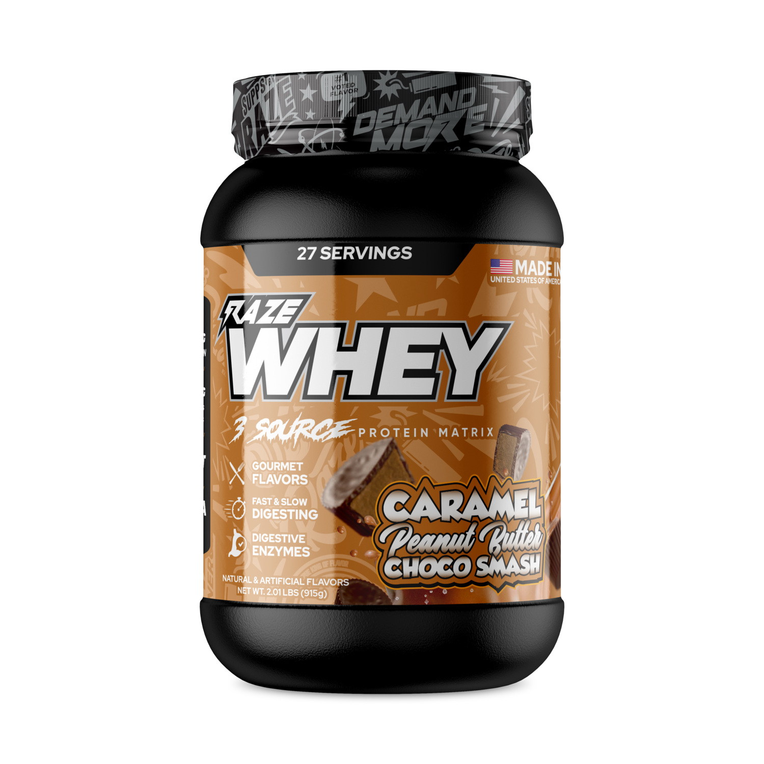 REPP SPORTS Raze Whey Caramel Peanut Butter Choco Smash, Pick Your Flavor: CARAMEL PEANUT BUTTER CHOCO SMASH Exp. Date 03/2026 🔥, Size: 2LBS