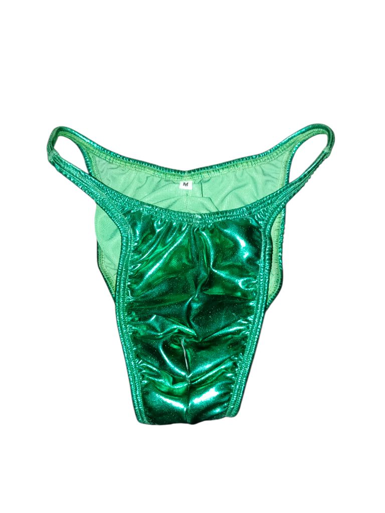 METALLIC GREEN BODYBUILDING POSING TRUNKS