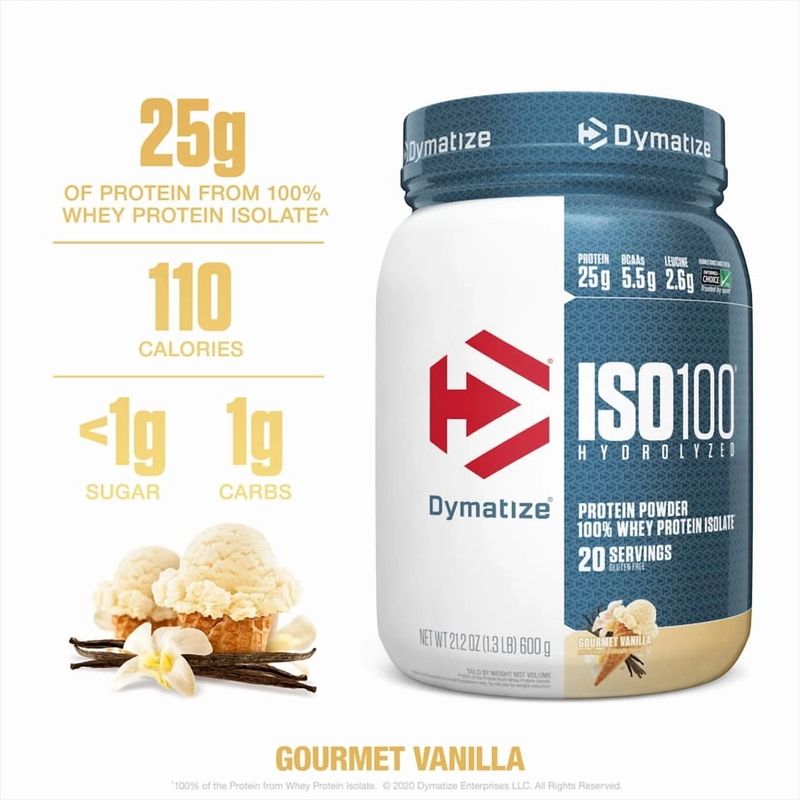 DYMATIZE 1.3lb ISO100 HYDROLYZED 100% WHEY PROTEIN ISOLATE