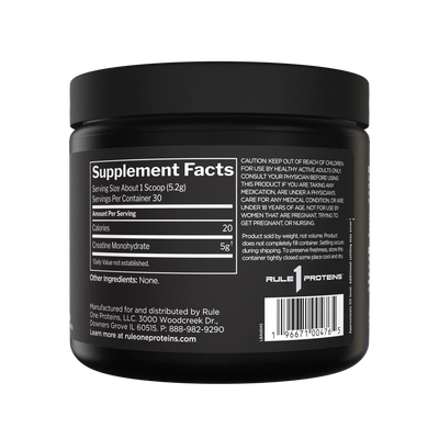 RULE 1 Creatine (Micronized) 30 &amp; 75 Servings Unflavored
