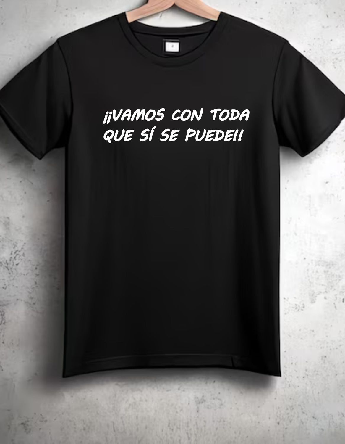 CAMISETA NEGRA VAMOS CON TODA