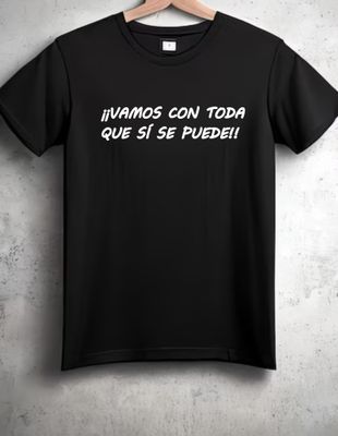 CAMISETA NEGRA VAMOS CON TODA