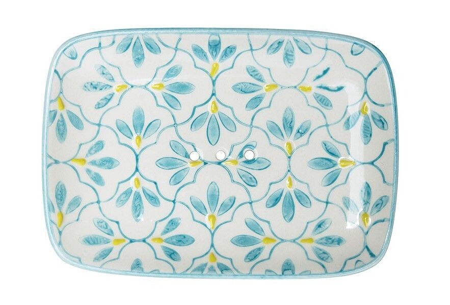 TRANQUILLO - Seifenschale - Floral - Türkis