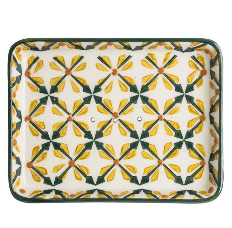TRANQUILLO - Seifenschale - Art Deco - Grün/Gelg