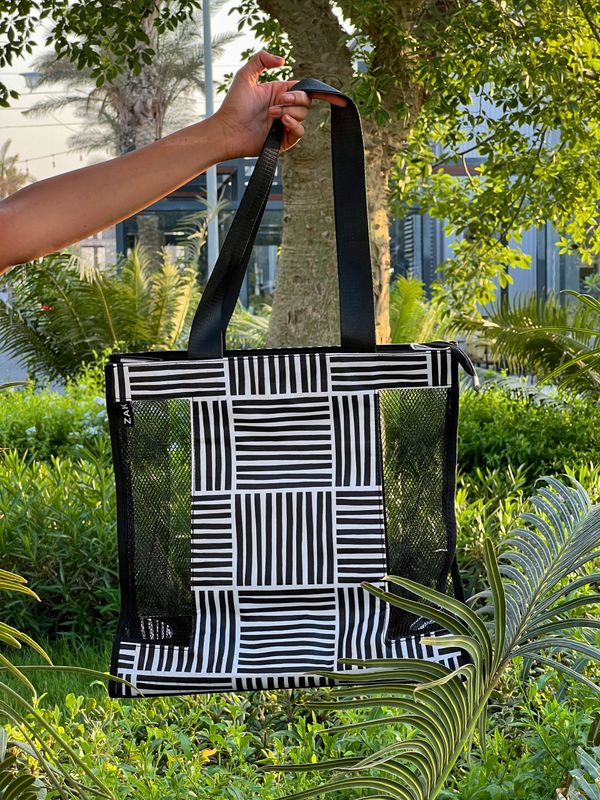 Monochrome Mesh Bag