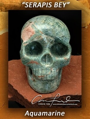 AQUAMARINE Skull, Einstein Imprinted 