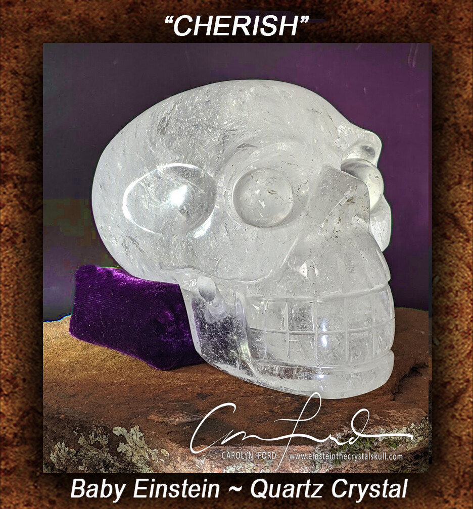BABY EINSTEIN Crystal Skull Einstein Imprinted, "CHERISH"