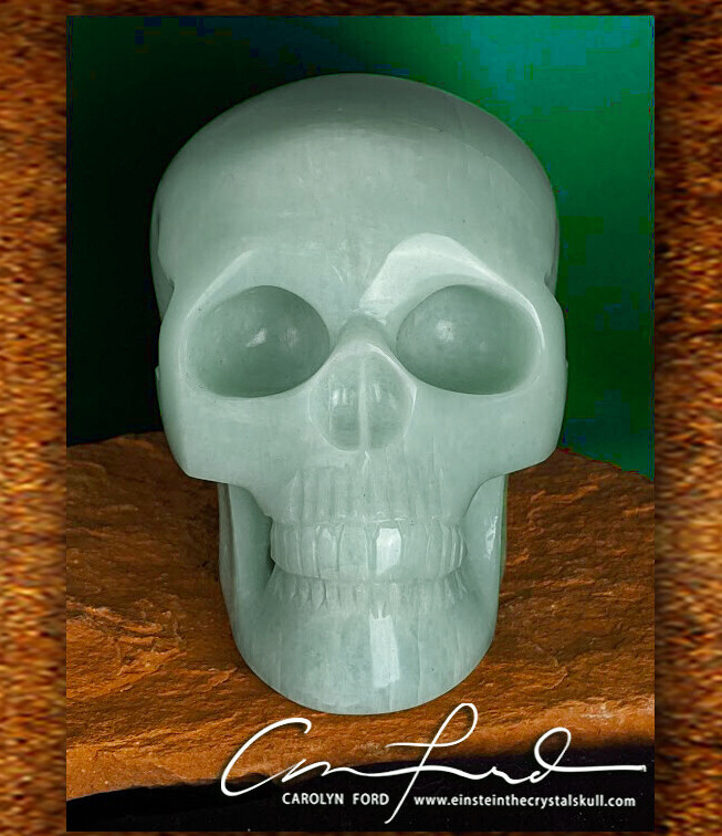 AMAZONITE Skull, Einstein Imprinted 