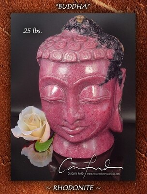 RHODONITE Buddha, Einstein Imprinted ~