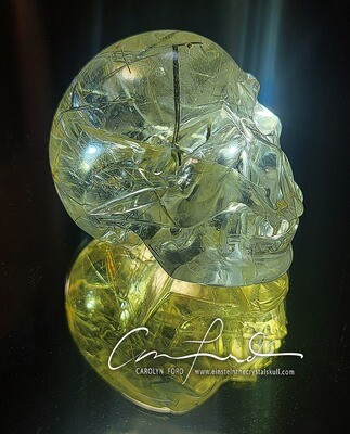 Rutilated  Quartz Crystal Skull,  Einstein Imprinted,  
