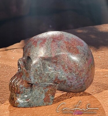 Ruby Kyanite ~ Einstein Imprinted Skull, 