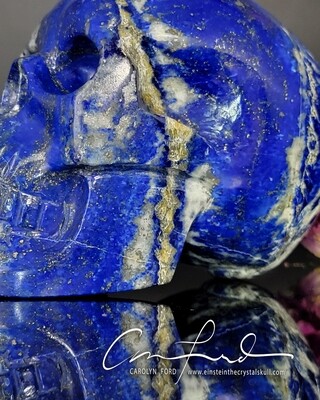 Lapis Lazuli Skull EINSTEIN Imprinted,  