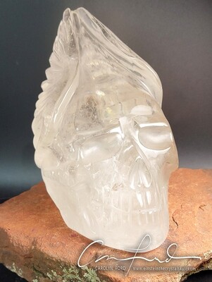 Winged Brazilian Quartz Crystal Skull, Einstein Imprinted, 