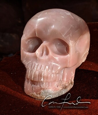 Pink Soapstone Skull, Einstein Imprinted, 
