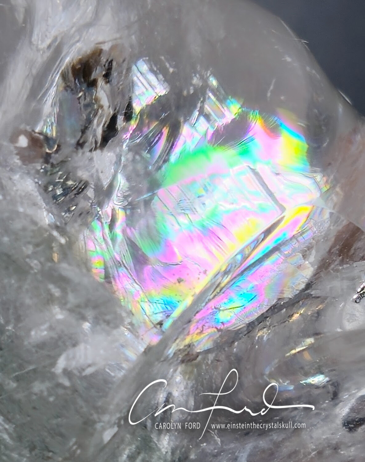 Chlorite and Quartz Crystal, w/ Rainbows - Einstein Imprinted "SIRIUS"