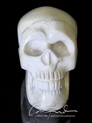 Scolecite Skull, Einstein Imprinted, 