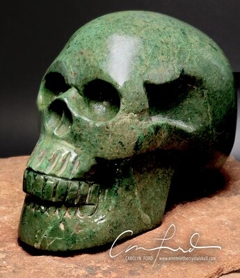 CHRYSOCOLLA Skull, Einstein Imprinted, 
