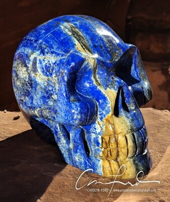 Lapis Lazuli Skull EINSTEIN Imprinted, 