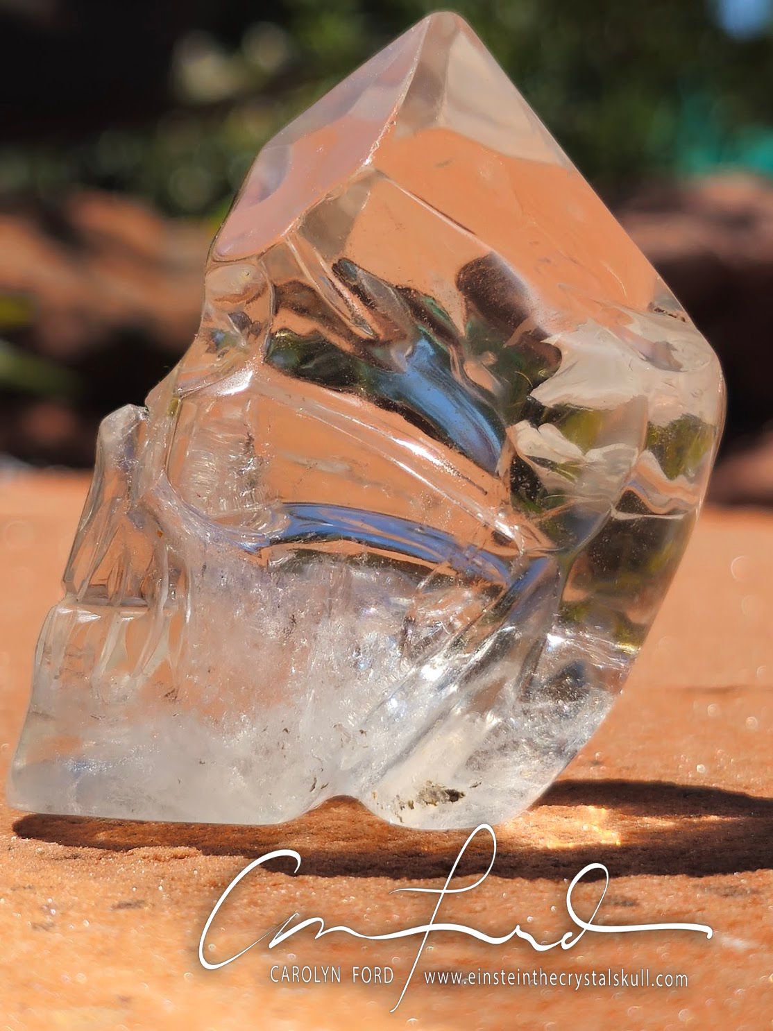 Clear Quartz Crystal Skull, Natural Point~ Einstein Imprinted,  "JORDY"