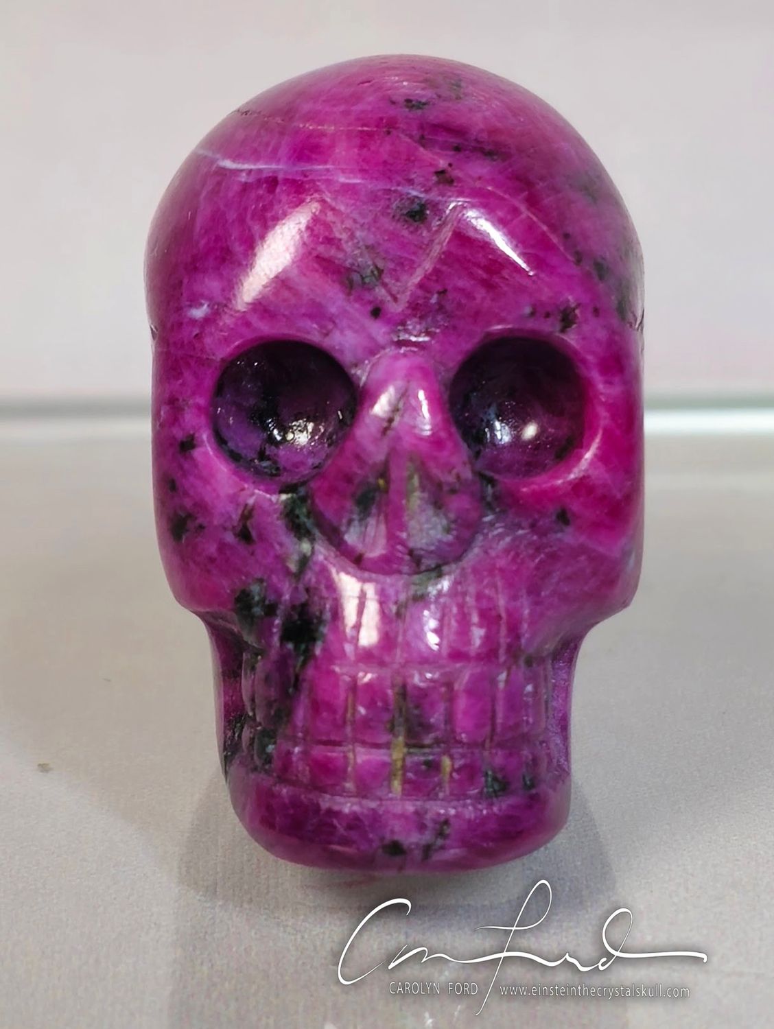 Ruby Skull ~  Einstein Imprinted "CARMEN".