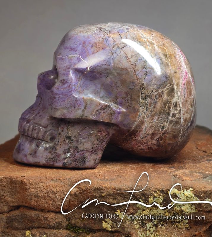 Lavender Jade Skull, Einstein Imprinted ~ "NAOMI"