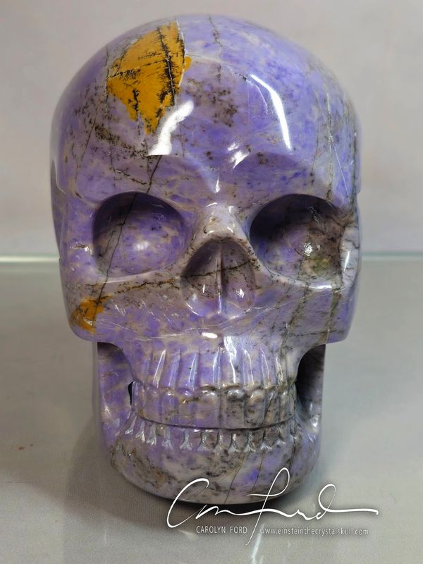 Lavender Jade Skull, Einstein Imprinted ~ "LALITA"