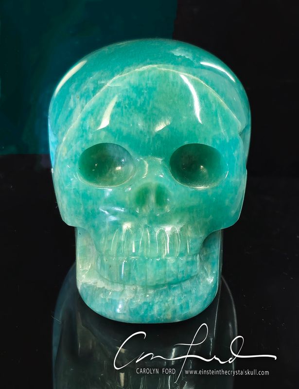 AMAZONITE  Skull, Einstein Imprinted,  "Dancing Waters"