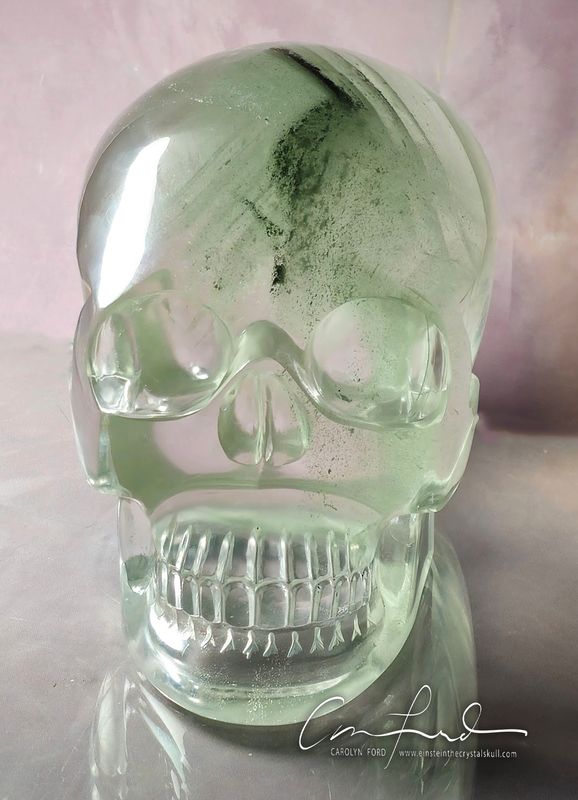 Himalayan Clear Phantom Skull, with Chlorite, Einstein Imprinted Himalayan Clear Phantom Skull, with Chlorite, Einstein Imprinted "PHANTOM QUEEN"