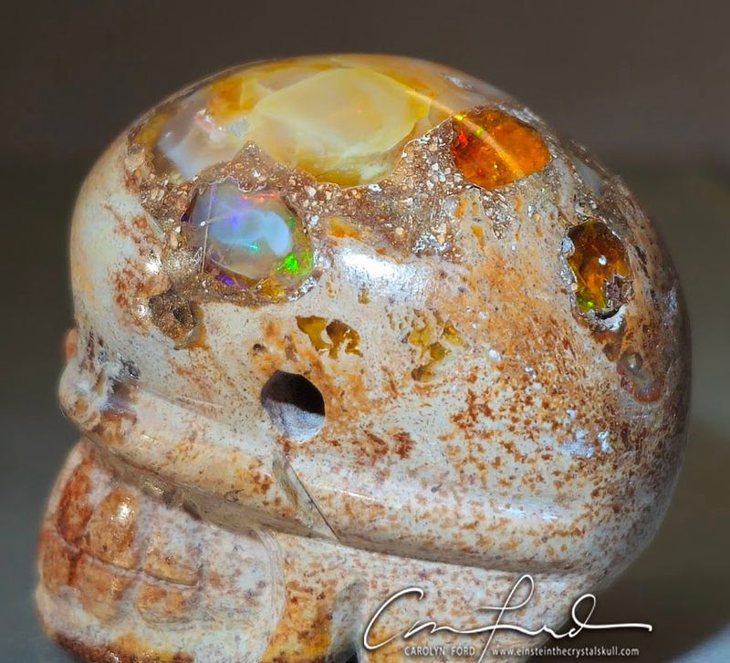 "DANCING OPAL"~Skull, Einstein Imprinted
