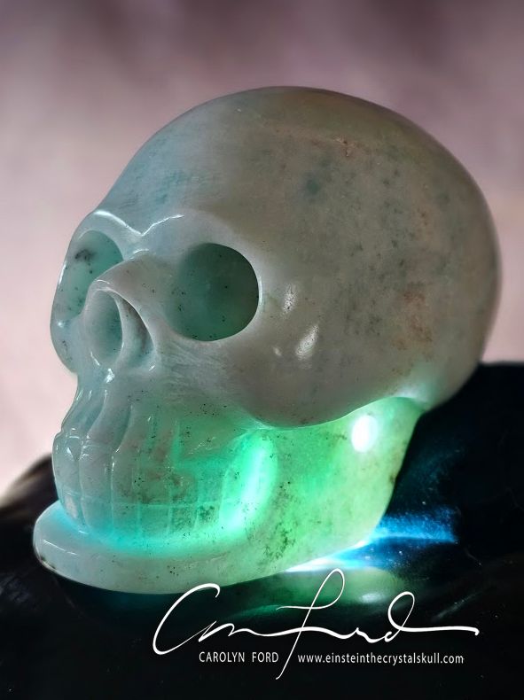 Aragonite, Einstein Imprinted Crystal Skull,  "SKYE"