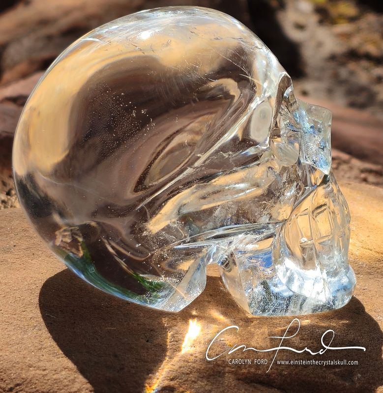Clear Quartz Skull, Einstein Imprinted "LUCIUS"