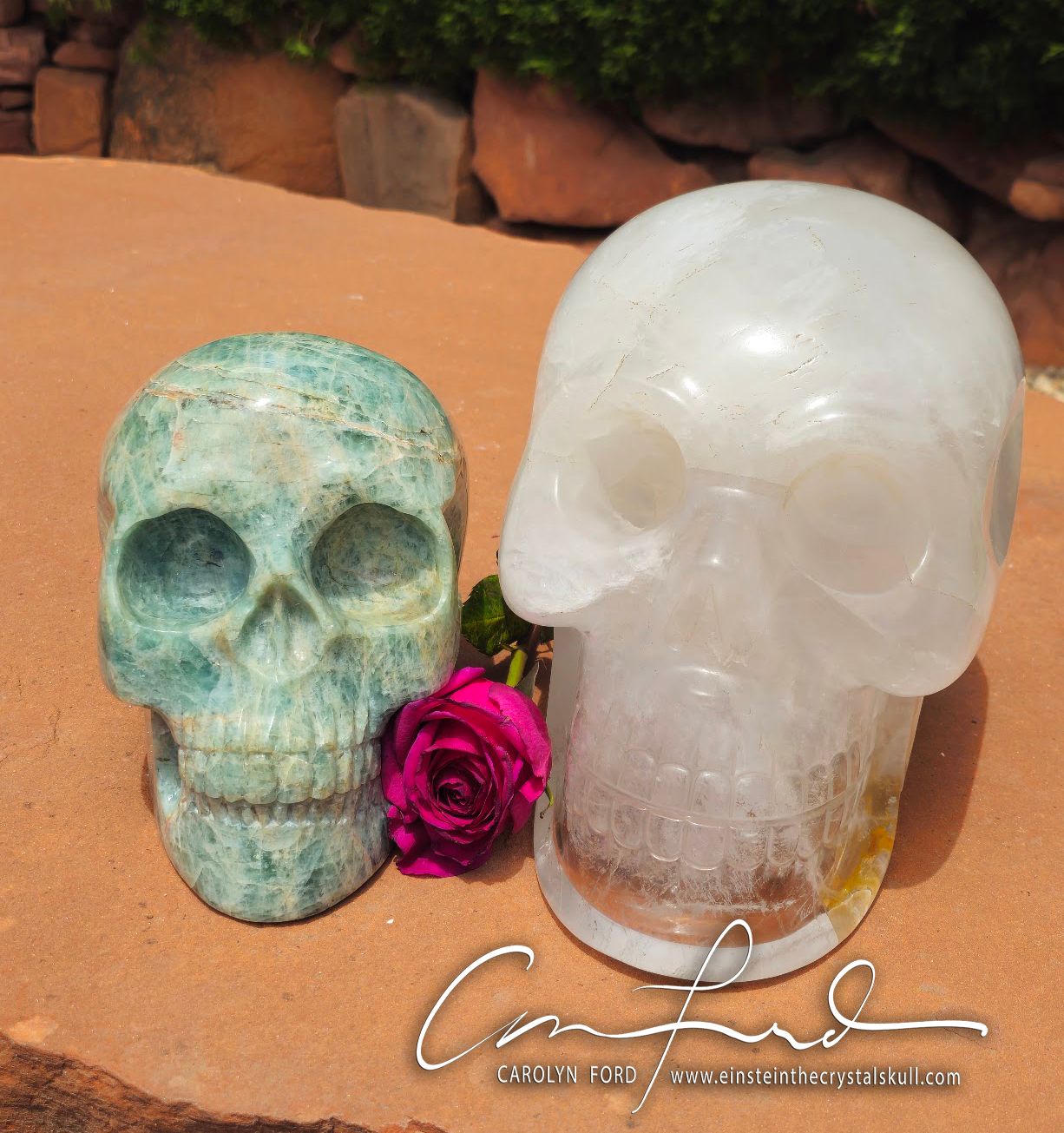 AQUAMARINE Skull, Einstein Imprinted "JUNO"