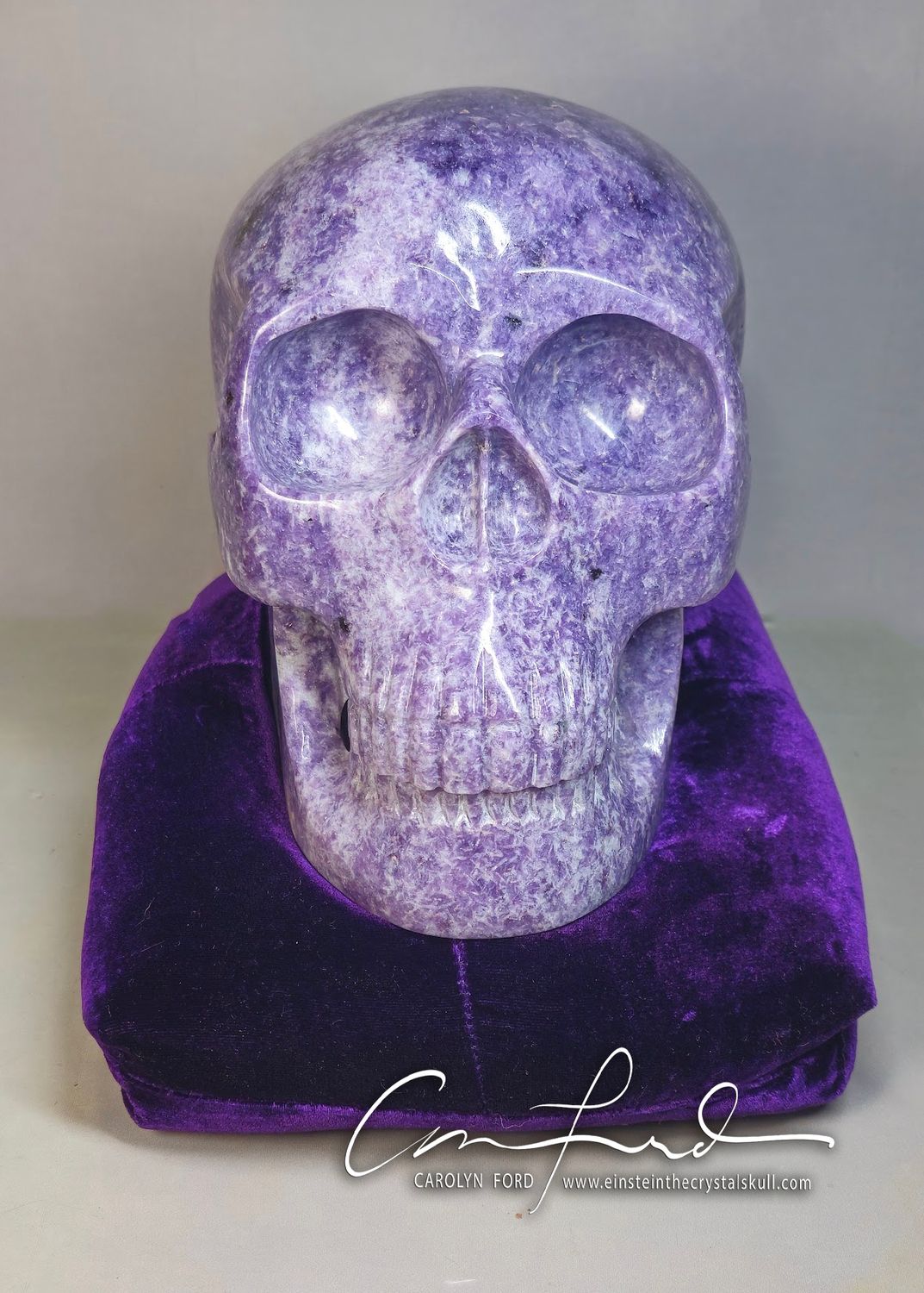 Lepidolite, Einstein Imprinted, Crystal Skull,  "VIOLET MYSTIC"