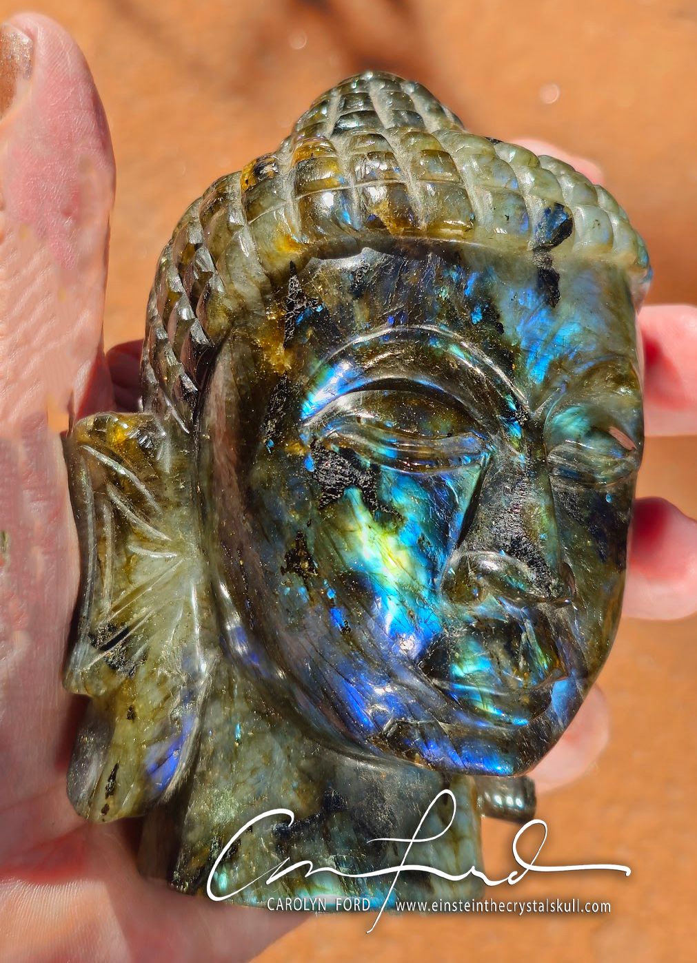 Labradorite, EINSTEIN Imprinted, "BUDDHA".