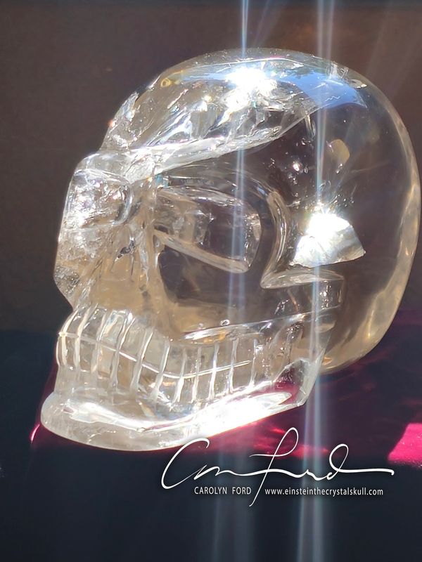 "HATHOR" Clear Light Citrine, Crystal Skull,   Einstein Imprinted,