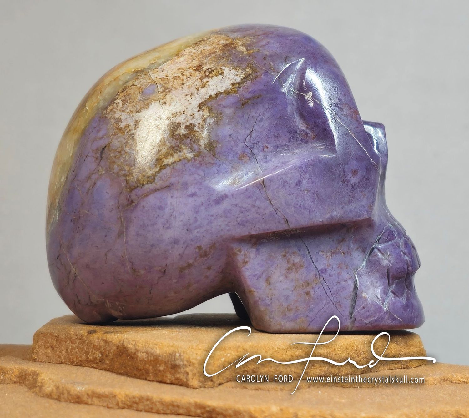 Lavender Jade Skull, Einstein Imprinted ~ "VIOLET SHIELD"