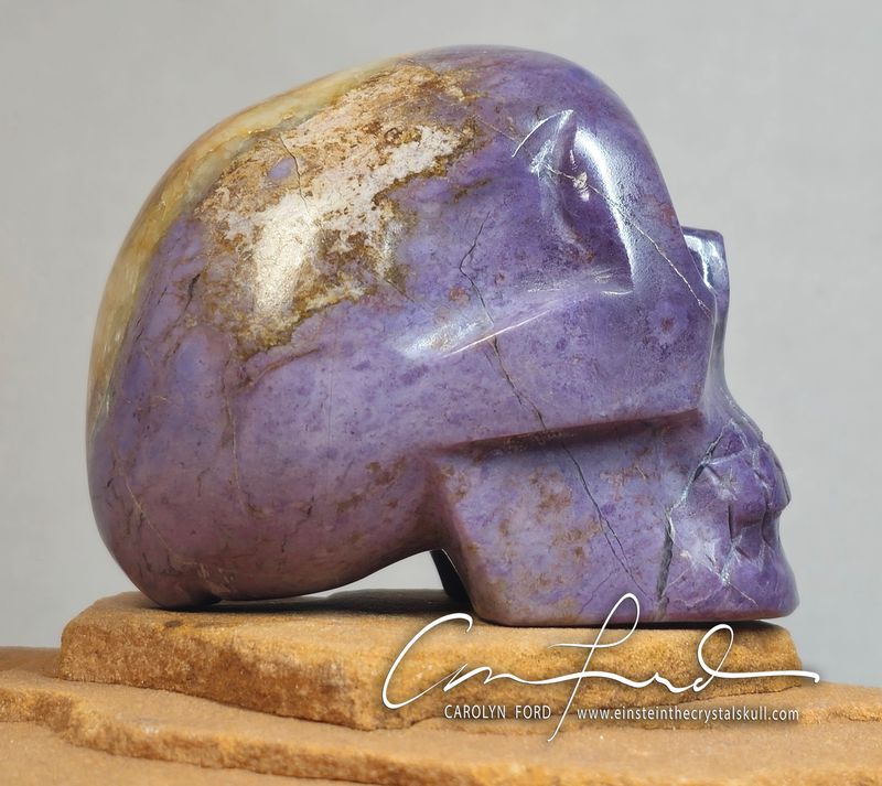 Lavender Jade Skull, Einstein Imprinted ~ "VIOLET SHIELD"