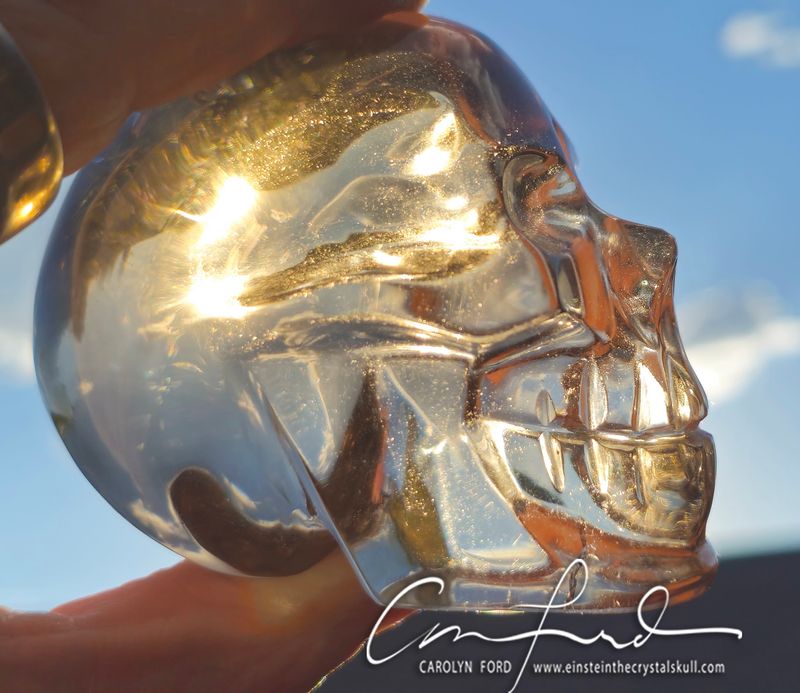Smokey Citrine Quartz Crystal Skull, Einstein Imprinted,  "ORION"