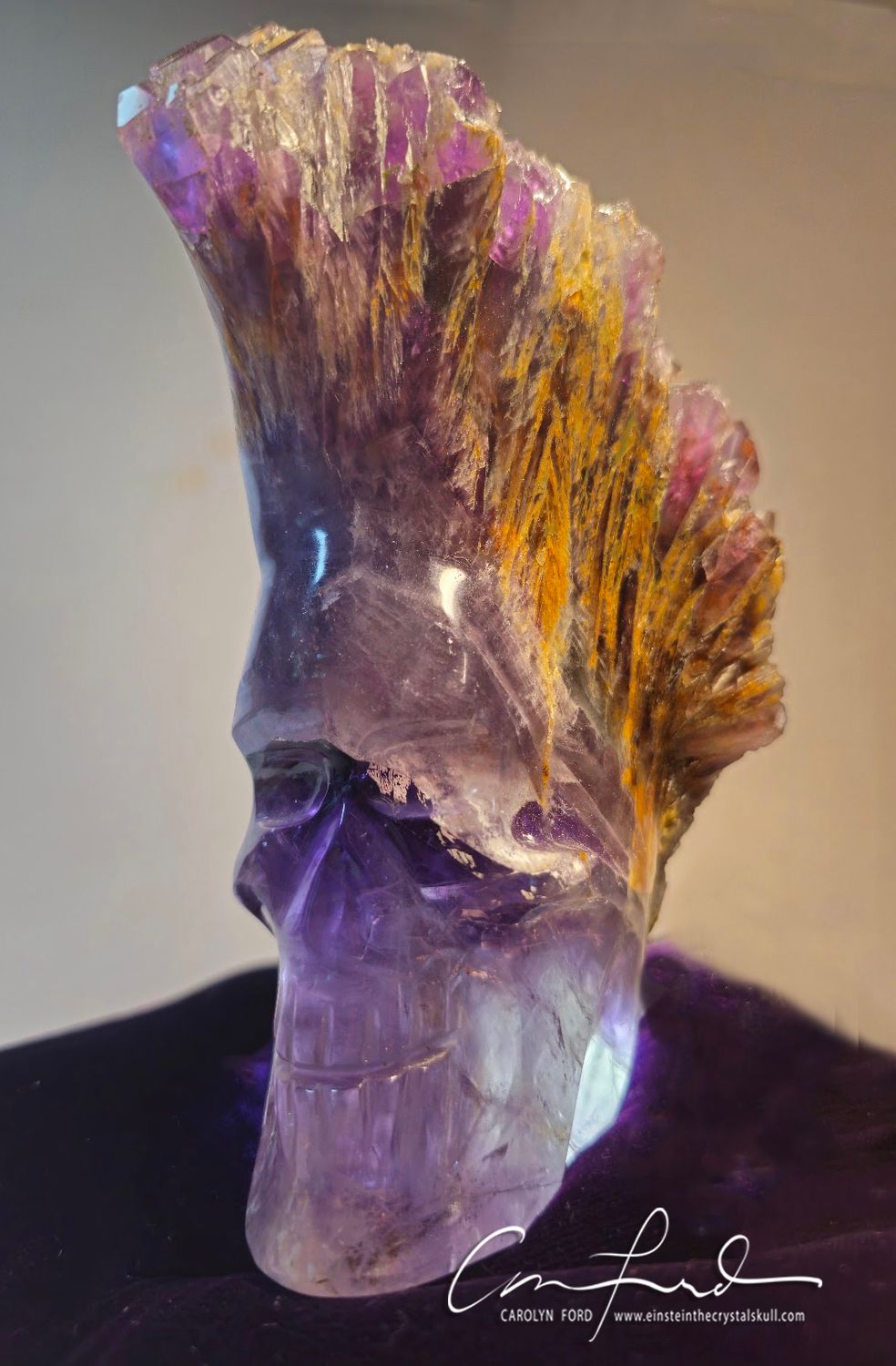 Amethyst  Natural Points Skull,  Einstein Imprinted, "VIOLET PORTAL"