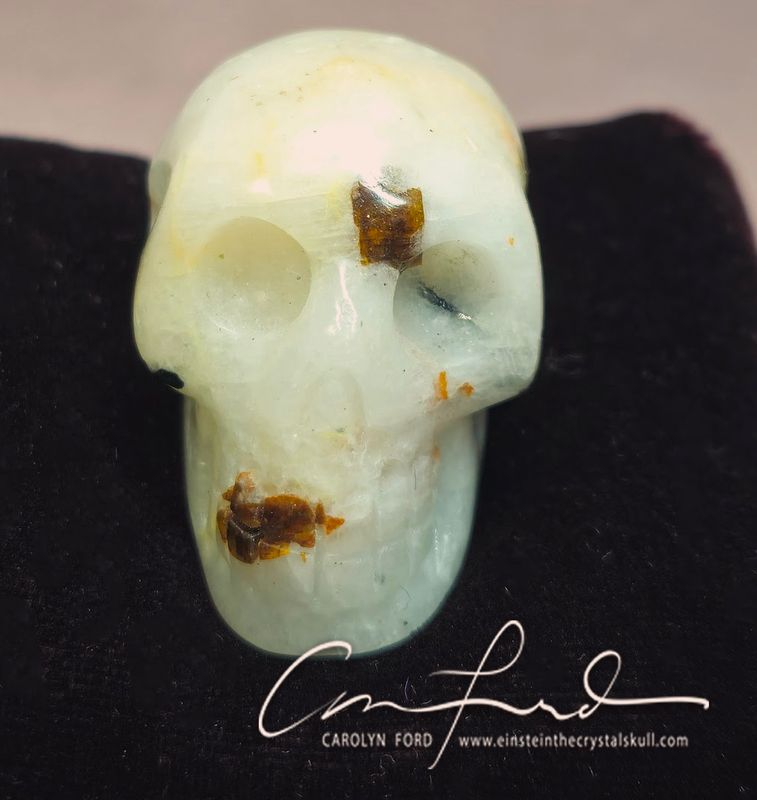 CRYOLITE Einstein Imprinted Skull, from Greenland.  "BARCELONA"
