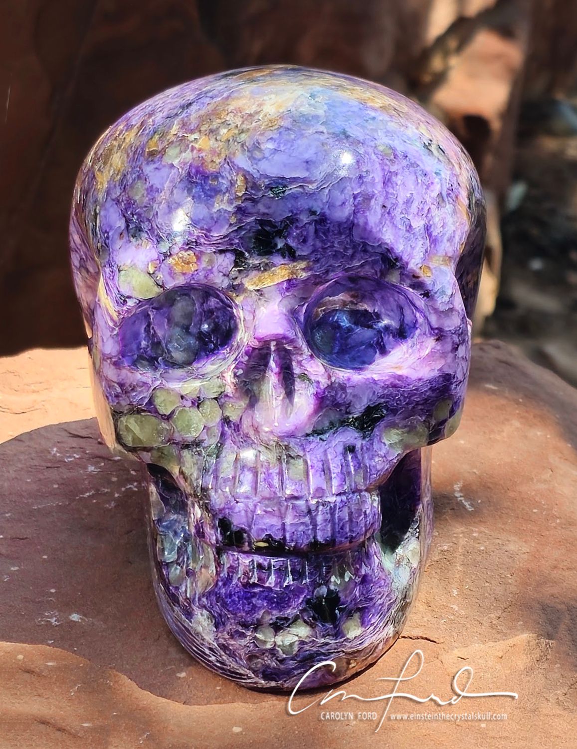 Charoite Skull  Einstein Imprinted  "PROMISE"