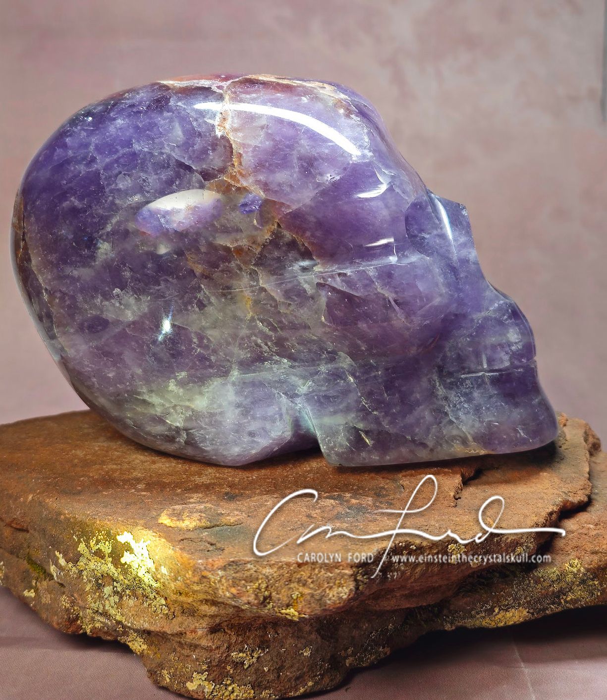 Amethyst Skull,  Einstein Imprinted, "VIOLET MOON"