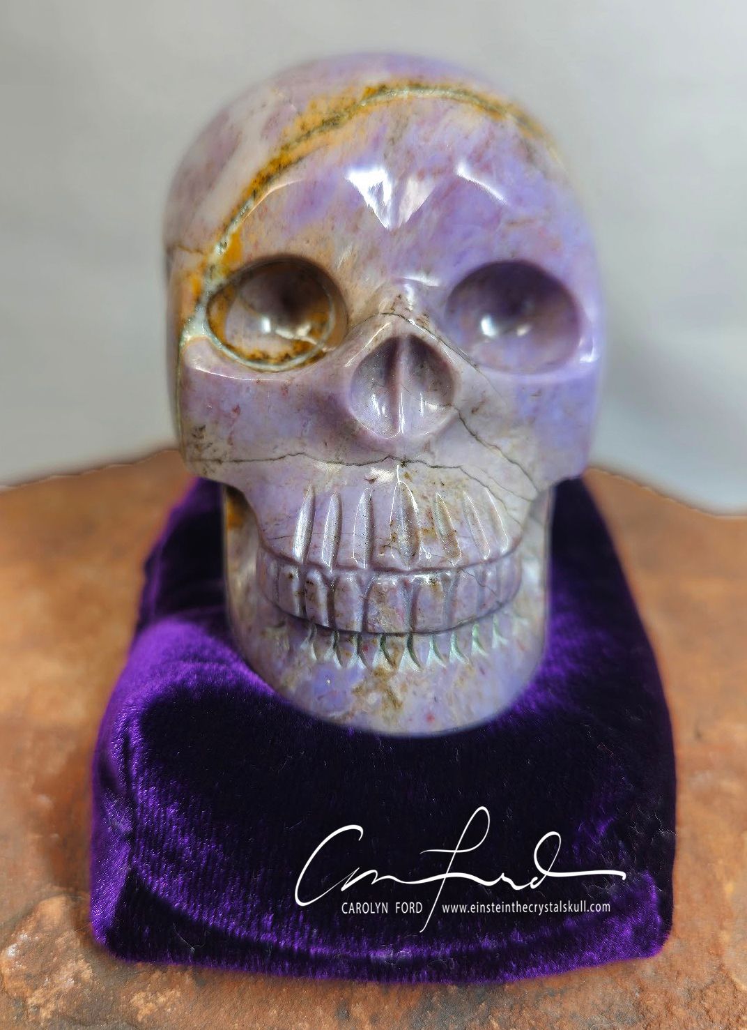 Lavender Jade Skull, Einstein Imprinted ~ "VIOLET EDEN"